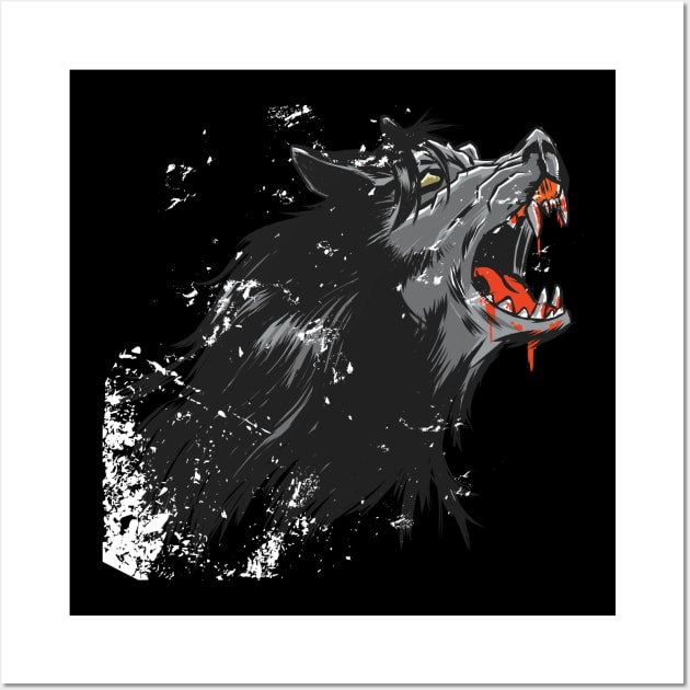 Howling Wolf Wall Art by rueckemashirt